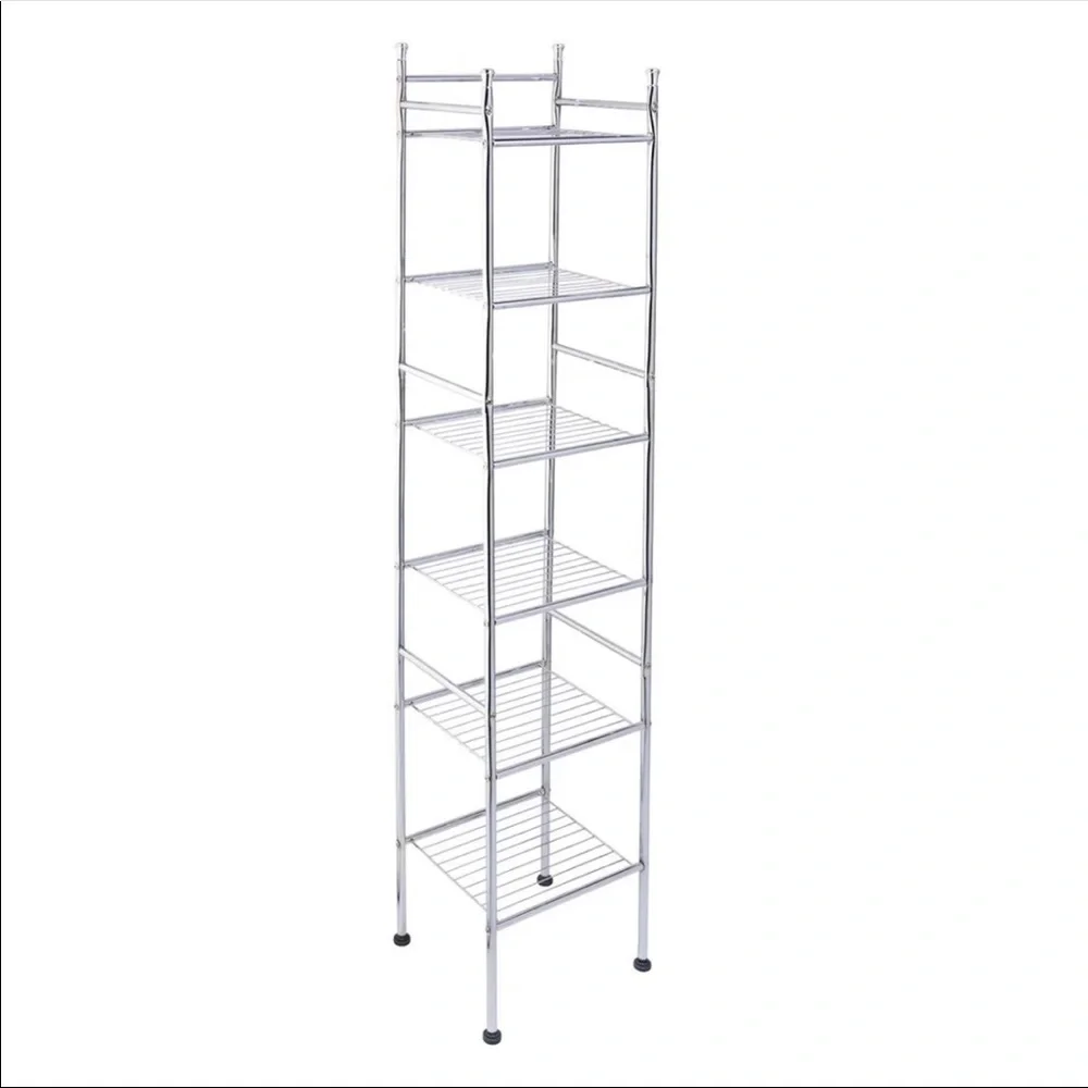 New 6 Tier Chrome Bathroom Storage Shelving